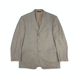 COPPLEY x ERMENEGILDO ZEGNA Wool 3-Button Taupe/Stone Pinstripe Men's Blazer 42R